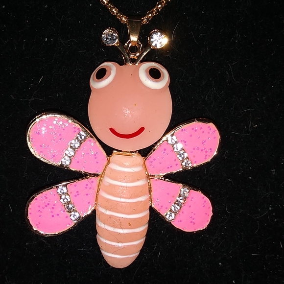 Vivid Colored Lightning Bug Pendant Necklace - Picture 4 of 5